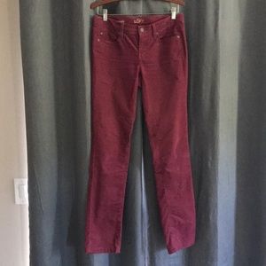 LOFT Burgundy Straight Leg Pants